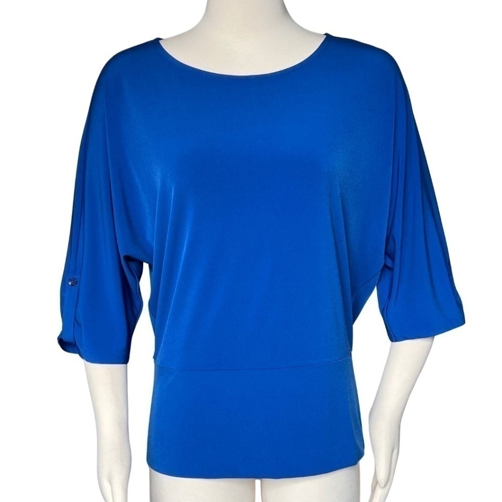 Chico's Avery Banded-Hem Blue Top Size 1 Medium NWT